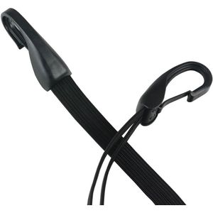 Snelbinder met 2 banden en grote veiligheidshaak - 57 cm - zwart