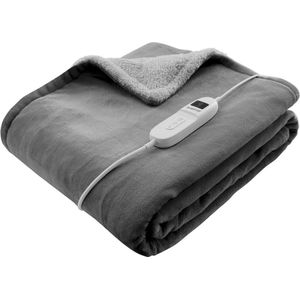 Inventum - HB180G - Elektrische Omslagdeken - Grijs - Fleece - 1 Persoons