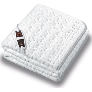 Inventum HN1300V - Elektrische onderdeken - Aparte voetenzone - 1 persoons - 150x80 cm - Fleece - Wit