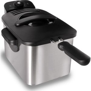 Inventum GF431S - Frituurpan - 3 liter - Tot 190 graden - 2200 watt - Koude zone - Friteuse - RVS/Zwart