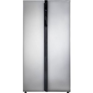 Inventum SKV0178R No Frost energiezuinige Amerikaanse koelkast - 555 liter - Digitaal led-display - IJsblokjesmaker - Stil: 37 dB Superkoelen - Supervriezen - 2 deuren - Energielabel D - RVS