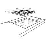 Inventum - IKG6011RVS - Inbouw Gaskookplaat - RVS/Zwart - 4 Kookzones