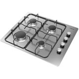 Inventum - IKG6011RVS - Inbouw Gaskookplaat - RVS/Zwart - 4 Kookzones