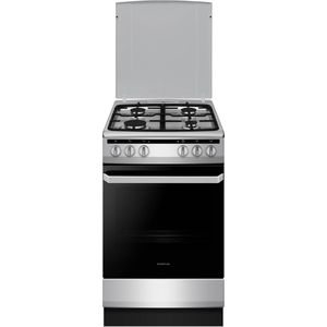 Inventum - VFG5020GRVS - Vrijstaand Gasfornuis - Zilver/Zwart - 50 cm - 62 liter