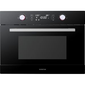 Inventum IMC6044GK - Inbouw combi-oven - Hetelucht - Magnetron - Grill - 44 liter - 45 cm hoog - Tot 230 graden - Zwart/RVS