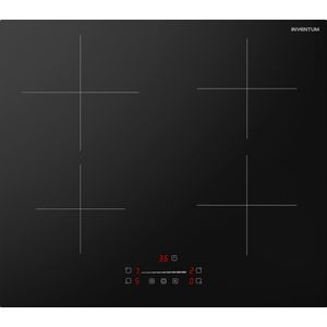 Inventum IKI6008 - Inbouw inductie kookplaat - 60 cm - 4 kookzones - 1-fase plug en play - Randloos - Zwart
