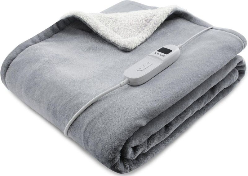 Tomado TEB1802G - Elektrische bovendeken – Omslagdeken - 180 x 130 cm – Grijs