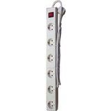 Calex - Stekkerdoos - Wit - 6-voudig - 1,4 meter met Schakelaar