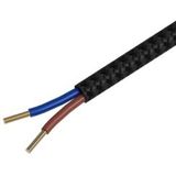 Calex - Textiel Omwikkelde Kabel - Zwart/Grijs - 2x0,75mm² - 1,5M