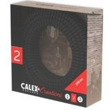 Calex - Textiel Omwikkelde Kabel - Zwart/Grijs - 2x0,75mm² - 1,5M