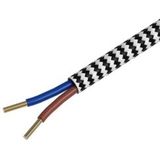Calex - Textiel Omwikkelde Kabel - Zwart-Wit - 1,5 Meter - 2x0,75mm²