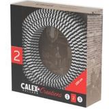 Calex - Textiel Omwikkelde Kabel - Zwart-Wit - 1,5 Meter - 2x0,75mm²
