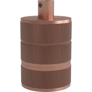 Calex lamphouder E27 aluminium 3 rings model mat koper, ronde kabel klem