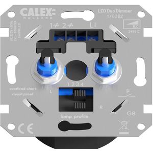 Calex LED Duo Wanddimmer - Inbouw Dimmer - 3-150W Fase afsnijding - Universeel