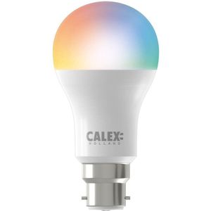 CALEX Smart Home - Wifi Led lamp - Standaardlamp A60 - B22 - 8,5W - 806lm - 2200-4000K + RGB, Multicolor Energielabel F