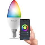 Calex - Smart LED Lamp - Slimme Verlichting - E14 - Dimbaar - RGB en Wit Licht - 4.9W