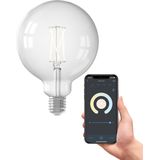 Calex - Slimme Lamp - Wifi LED Filament - Globe 12,5cm - E27 - Dimbaar - Warm Wit