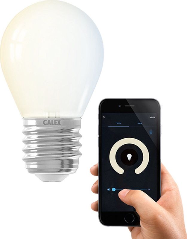 Calex - Slimme Lamp - Wifi LED Verlichting - Warm Wit - Dimbaar - E27