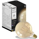 Calex Slimme Lamp - Wifi LED Filament Verlichting - Globe 12,5cm - E27 - Smart Lichtbron Goud - Dimbaar - Warm Wit licht - 7W
