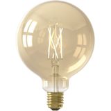Calex Slimme Lamp - Wifi LED Filament Verlichting - Globe 12,5cm - E27 - Smart Lichtbron Goud - Dimbaar - Warm Wit licht - 7W