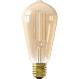Calex Smart LED Lamp - Slimme Verlichting Filament - E27 - Rustiek - Wifi Lichtbron - Goud - Dimbaar - Warm Wit licht - 7W