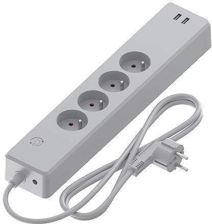 Stekkerdoos - 4 Stopcontacten - 2 USB-Poorten - Wifi Verbinding