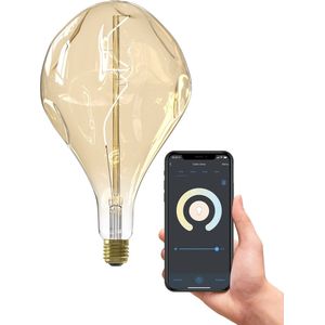 Calex EVO XXL Slimme LED Lamp - Decoratief Filament WiFi Verlichting - E27 - Smart Lichtbron - Goud - Dimbaar - Warm Wit licht - 6W