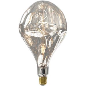CALEX Organic EVO XXL E27 LED-lamp, 6 W filament, dimbaar, decoratieve titanium lamp, warm wit, zilver