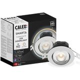 Calex Slimme Inbouwspot - Smart LED Downlight Dimbaar - Kantelbaar - Warm Wit Licht - Wit
