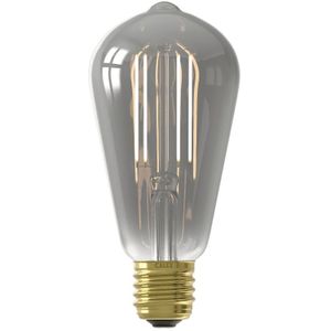 Calex Slimme Lamp - Wifi LED Filament Verlichting - E27 - Rustiek Smart Bulb Titanium - Dimbaar - Warm Wit licht - 7W