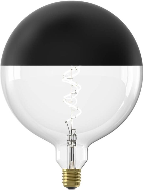 Calex Kalmar Kopspiegel Zwart - E27 LED Lamp - Filament Lichtbron Dimbaar - 6W - Warm Wit Licht