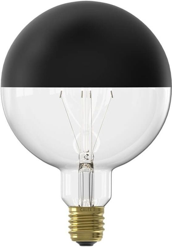 Calex G125 Kopspiegel Zwart - E27 LED Lamp - Filament Lichtbron Dimbaar - 4W - Warm Wit Licht