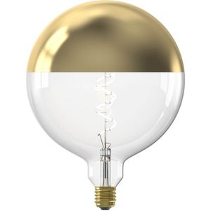 Calex LED lamp E27 | Globe G200 Kopspiegel | Black & Gold Kalmar | Goud | 1800K | Dimbaar | 6W