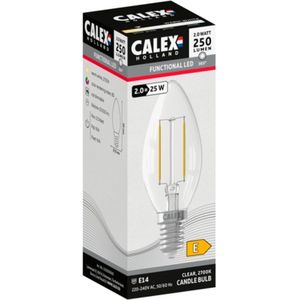 5x Calex LED lamp E14 | Kaars B35 | Filament | Helder | 2700K | 2W (25W)