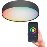 Calex Slimme Plafondlamp - Smart Plafonnière 40cm - RGB en Warm Wit - Zwart