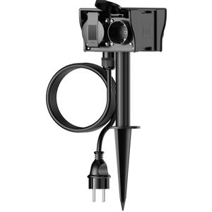 Calex - Tuinspies - Zwart - 4-voudig - 1,4 meter