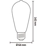 Calex Spiraal Filament LED Lamp - Rustiek Vintage Lichtbron - E27 - Goud - Warm Wit Licht - Dimbaar
