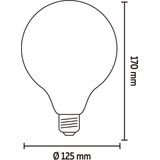 Calex Spiraal Filament LED Lamp - G125 Vintage Lichtbron - E27 - Goud - Warm Wit Licht - Dimbaar