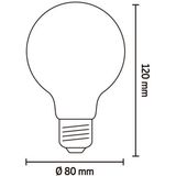 Calex LED lamp E27 | Globe G80 | Filament | Goud | 2100K | Dimbaar | 3.8W (25W)