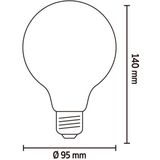 Calex Filament LED Lamp - G95 Vintage Lichtbron - E27 - Goud - Warm Wit Licht - Dimbaar