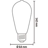 Calex Filament LED Lamp - Rustiek Vintage Lichtbron - E27 - Goud - Warm Wit Licht - Dimbaar