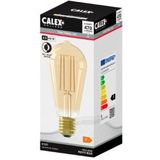 CALEX - Functionele LED Lamp, Rustiek Goud ST64, E27 Fitting, 4.5W, Extra Warm Wit Licht (2100), Dag- en Nacht Sensor