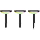 Calex - Smart Outdoor - Set van 3 Padverlichting - RGB en Warm Wit Licht - Zwart