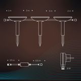 Calex - Smart Outdoor - Set van 3 Padverlichting - RGB en Warm Wit Licht - Zwart