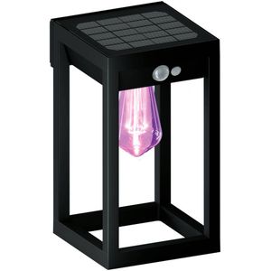 Calex Smart Outdoor Solar Buitenlamp - Slimme Wandlamp Lantaarn - RGB en Warm Wit - Buitenverlichting - Zwart