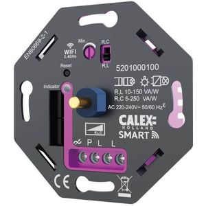 Calex - Smart LED Dimmer - Wifi - Inbouw - 5-250W - Fase Aan/Afsnijding