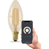 Calex - Smart Filament LED Lamp - E14 - Warm Wit Licht - Goud - 4.9W