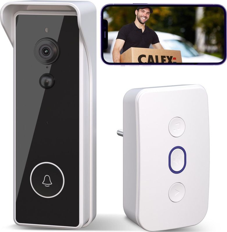 Calex - Slimme Deurbel - 2K Video - Draadloos - Incl. Chime