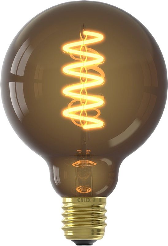 Calex LED Filament Lamp - Globe 9,5cm - E27 - Lichtbron Natural - Dimbaar - Warm Wit licht - 4W