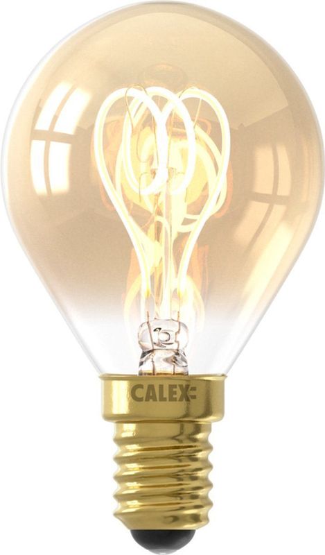 Calex Spiraal Filament LED Lamp - E14 - P45 Lichtbron Goud - 2.5W - Dimbaar